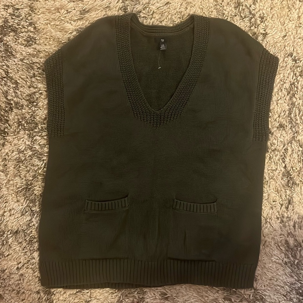 Dark Olive Green Sleeveless Sweater